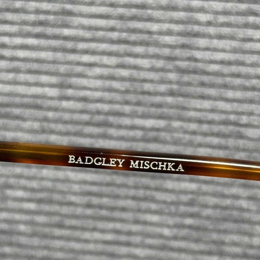 Badgley Mischka Penjen Brown Tortoise Round Eyeglasses 51-21-145 Y2k